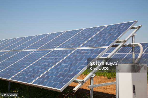 Solar Panels. Solar Power Plant. Area of Vulci. Province of Viterbo. Lazio. Italy. Europe Pannelli Solari. Centrale Elettrica A Pannelli Solari. Zona...