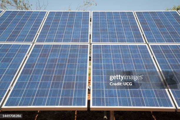 Solar Panels. Solar Power Plant. Area of Vulci. Province of Viterbo. Lazio. Italy. Europe Pannelli Solari. Centrale Elettrica A Pannelli Solari. Zona...