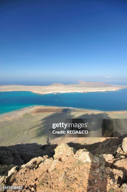 Isla Graciosa from Mirador del Rio, panoramic point, Lanzarote, Canary islands, Spain, Europe.