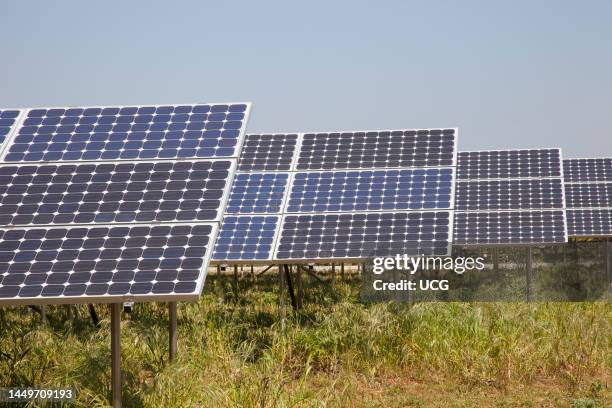 Solar Panels. Solar Power Plant. Area of Vulci. Province of Viterbo. Lazio. Italy. Europe Pannelli Solari. Centrale Elettrica A Pannelli Solari. Zona...