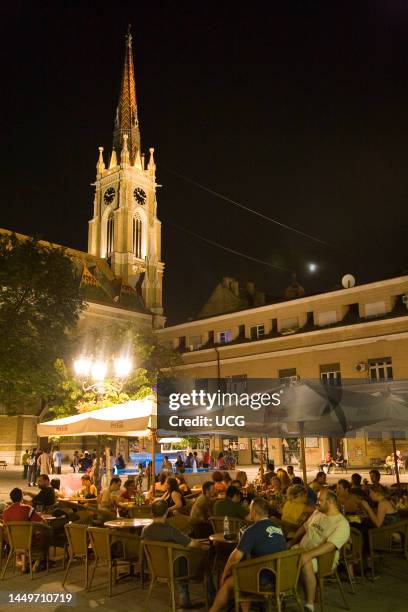 Europe. Serbia. Vojvodina. Novi Sad. Old Town By Night. Pedestrian Zone. Night Life Europa. Serbia. Volvodina. Novi Sad. Citta Antica di Notte. Zona...