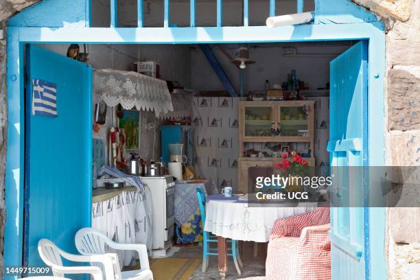 Interior of A House. Klima Village. Milos Island. Cyclades Islands. Greece. Europe Interno di Una Casa. Paese di Klima. Isola di Milos. Isole...