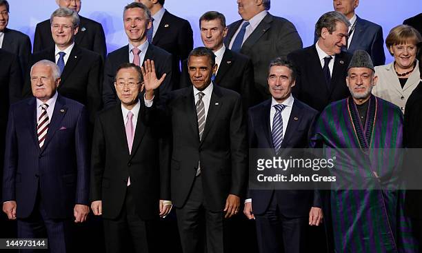 Czech Republic President Vaclav Klaus, UN Secretary General Ban Ki-moon, U.S. President Barack Obama, NATO Secretary General Anders Fogh Rasmussen,...