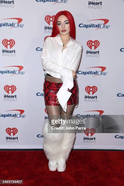 Ava Max attends iHeartRadio 93.3 FLZ’s Jingle Ball 2022 Presented by Capital One at Amalie Arena on December 16, 2022 in Tampa, Florida.