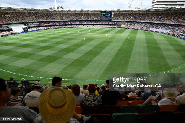 General view during day one of the First Test match between Australia and South Africa at The Gabba on December 17, 2022 in Brisbane, Australia.