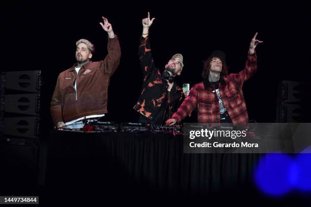 Matthew Russell, and Trevor Dahl of Cheat Codes perform onstage during iHeartRadio 93.3 FLZ’s Jingle Ball 2022 Presented by Capital One at Amalie...