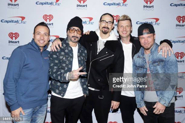 Howie Dorough, AJ McLean, Kevin Richardson, Nick Carter, and Brian Littrell of Backstreet Boys attend iHeartRadio 93.3 FLZ’s Jingle Ball 2022...