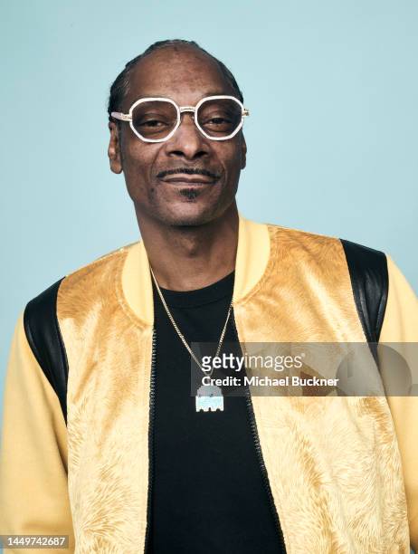Rapper Snoop Dogg is photographed at the LA3C portrait studio held at Los Angeles State Historic Park on December 10, 2022 in Los Angeles,...