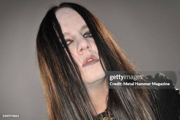 Portrait of American musician Joey Jordison, guitarist with hard rock group Murderdolls, taken on June 30, 2010 in London. Jordison is also a drummer...