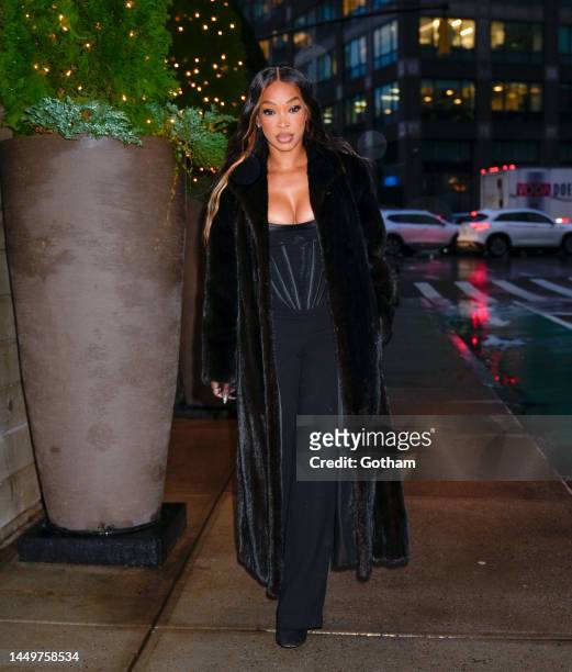 Malika Haqq is seen out on December 16, 2022 in New York City.