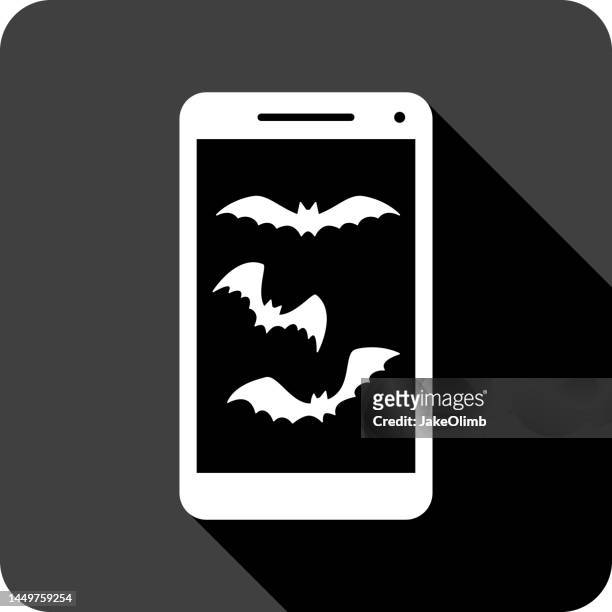 bats smartphone icon silhouette - vampire silhouette stock illustrations