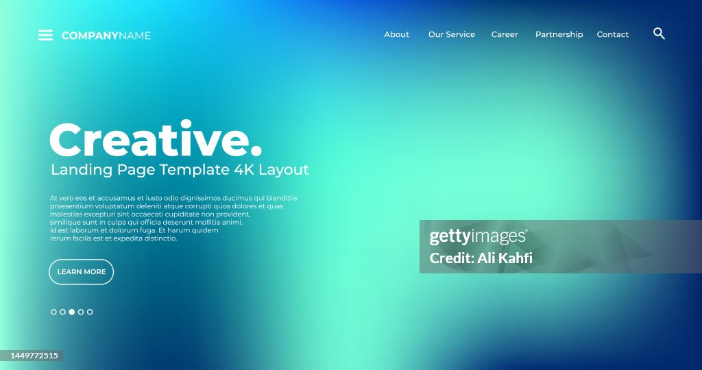 4K Landing Page Template - Abstract dynamic, modern, futuristic, multi colored, simple for website template background