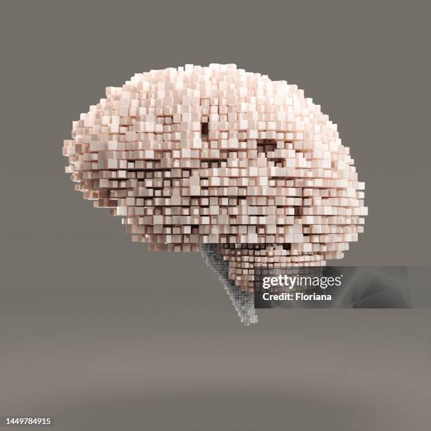 digital brain - biomedical illustration stock pictures, royalty-free photos & images