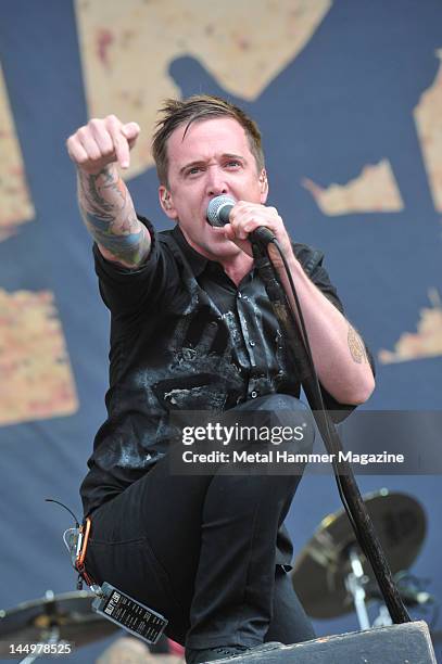 Benjamin Kowalewicz of Billy Talent, live on stage at Reading Festival on August 27, 2010.