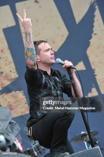 Benjamin Kowalewicz of Billy Talent, live on stage at Reading Festival on August 27, 2010.