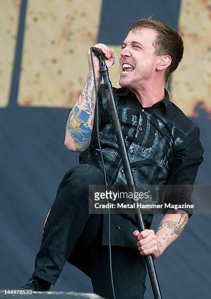 Benjamin Kowalewicz of Billy Talent, live on stage at Reading Festival on August 27, 2010.