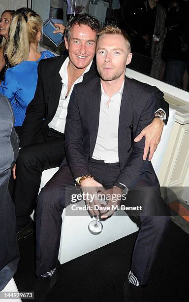 Tim Jefferies and singer Ronan Keating attend the IWC and Finch's Quarterly Review Annual Filmmakers Dinner at Hotel Du Cap-Eden Roc on May 21, 2012...
