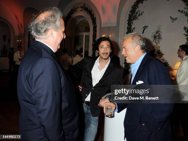 Vanity Fair editor Graydon Carter, actor Adrien Brody and Charles Finch attend the IWC and Finch's Quarterly Review Annual Filmmakers Dinner at Hotel...