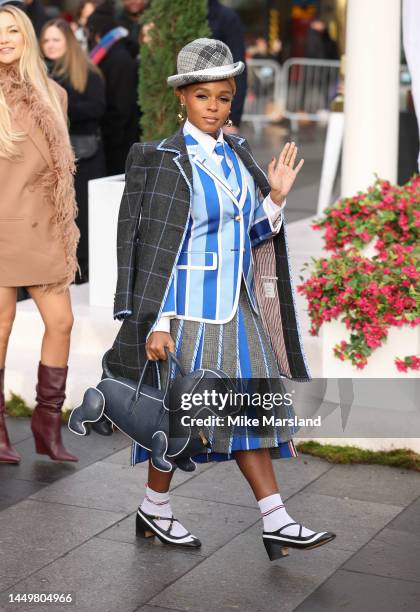 Janelle Monáe attends the "Glass Onion: A Knives Out Mystery" Photocall at Kings Cross Station on December 17, 2022 in London, England.