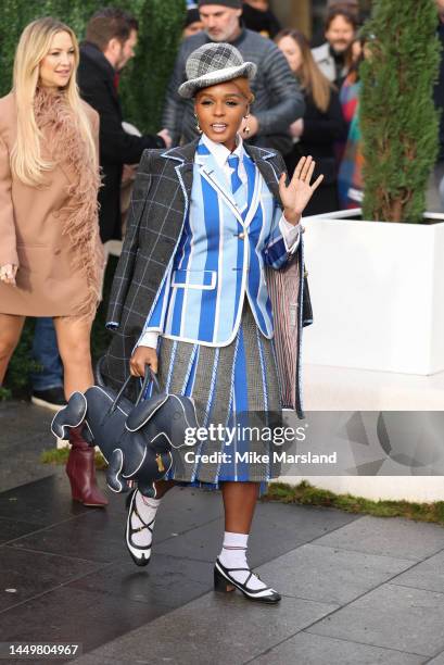 Janelle Monáe attends the "Glass Onion: A Knives Out Mystery" Photocall at Kings Cross Station on December 17, 2022 in London, England.