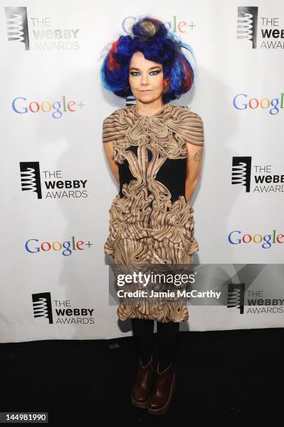 Artist of the Year Bjork attends the 16th Annual Webby Awards on May 21, 2012 in New York City.