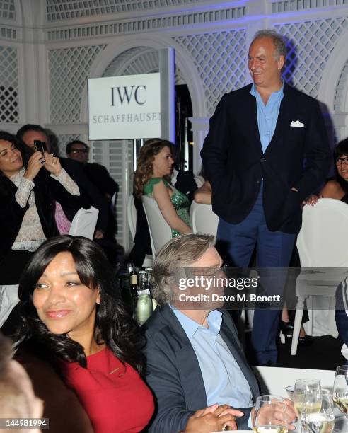 Charles Finch presents as Grace Hightower and Robert De Niro attend the IWC and Finch's Quarterly Review Annual Filmmakers Dinner at Hotel Du...