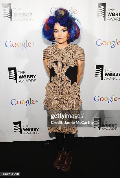 Artist of the Year Bjork attends the 16th Annual Webby Awards on May 21, 2012 in New York City.