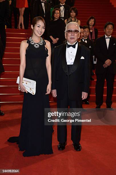 Rin Takanashi and Tadashi Okuno attend the "Like Someone In Love" Premiere during the 65th Annual Cannes Film Festival at Palais des Festivals on May...