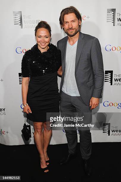 Ella Grodem and actor Nikolaj aCoster-Waldau attend the 16th Annual Webby Awards on May 21, 2012 in New York City.