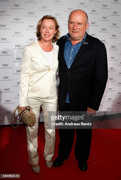 Peter Lindbergh and his wife Petra Lindbergh arrive at the exclusive Filmmakers Dinner during the Cannes International Film Festival hosted by Swiss...