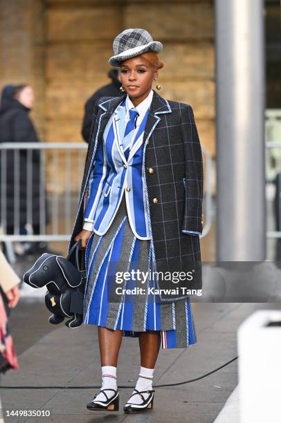 Janelle Monae attends the "Glass Onion: A Knives Out Mystery" Photocall at Kings Cross Station on December 17, 2022 in London, England.