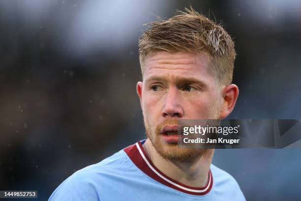 Kevin De Bruyne of Manchester City in action during the friendly match between Manchester City and Girona at Manchester City Academy Stadium on...