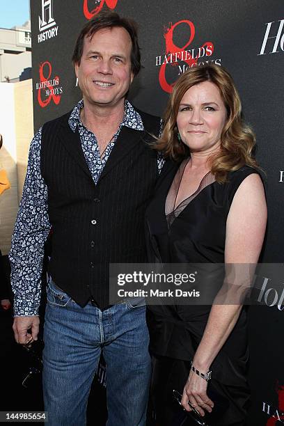 Actors Bill Paxton and Mare Winningham arrive at The Hollywood Reporter & The History Channel Screening Of "Hatfields & McCoys" at Milk Studios on...