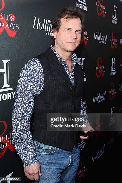 Actors Bill Paxton arrives at The Hollywood Reporter & The History Channel Screening Of "Hatfields & McCoys" at Milk Studios on May 21, 2012 in...