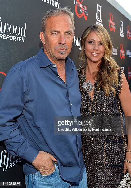 Actor Kevin Costner and Christine Costner attend a special screening of "Hatfields & McCoys" hosted by The History Channel at Milk Studios on May 21,...