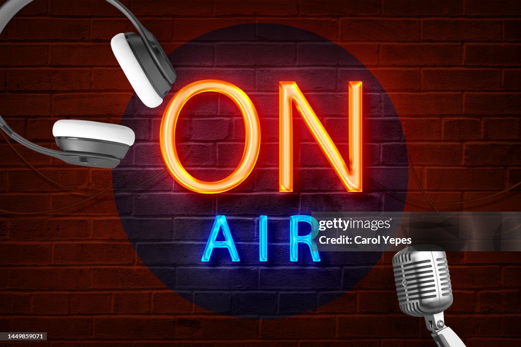 On Air Red Neon Light style