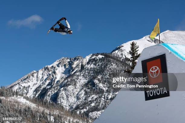 Luke Winkelmann of Team United States competes during the Men's Snowboard Big Air Final on day four of the Toyota U.S. Grand Prix at Copper Mountain...