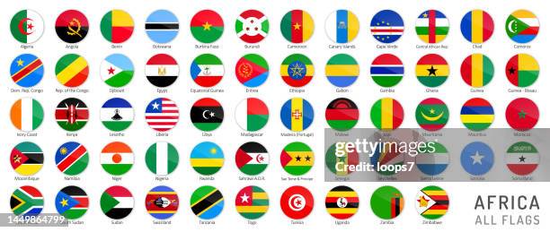 bildbanksillustrationer, clip art samt tecknat material och ikoner med africa flags - complete vector collection - algeriska flaggan