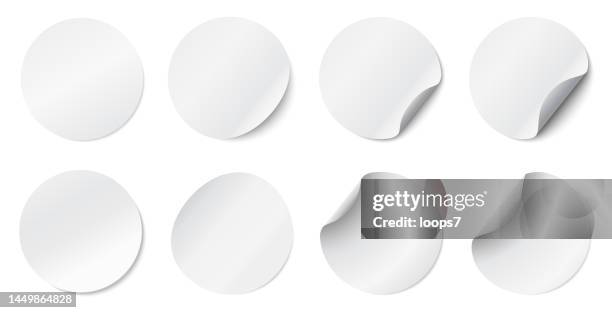 stockillustraties, clipart, cartoons en iconen met adhesive stickers - vector - circles