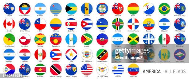 ilustraciones, imágenes clip art, dibujos animados e iconos de stock de america flags - colección completa de vectores - banderas latinoamerica