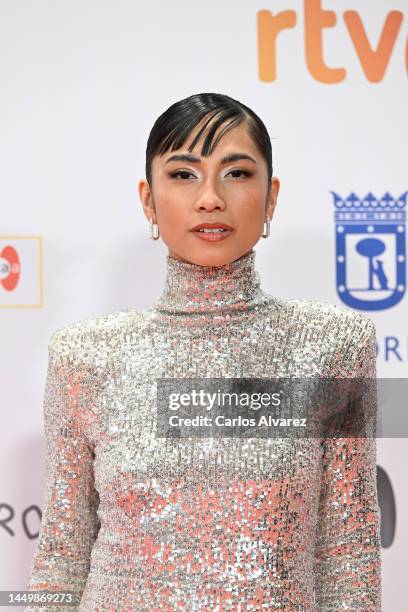 Alexandra Masangkay attends the red carpet at the 28th Forque Awards at Palacio Municipal de IFEMA on December 17, 2022 in Madrid, Spain.