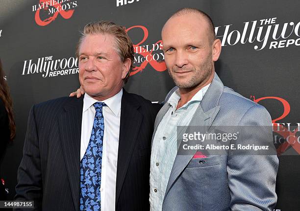 Actors Tom Berenger and Andrew Howard attend a special screening of "Hatfields & McCoys" hosted by The History Channel at Milk Studios on May 21,...