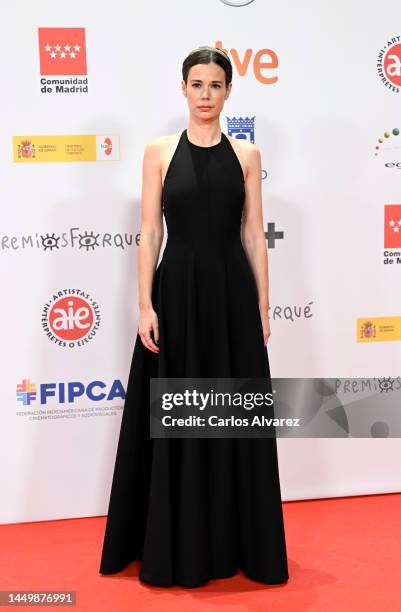 Laia Costa attends the red carpet at the 28th Forque Awards at Palacio Municipal de IFEMA on December 17, 2022 in Madrid, Spain.