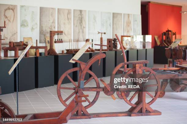 Machines of the Leonardo da Vinci, Museum of the Antiche genti di Lucania, Vaglio, Potenza, Basilicata, Italy.