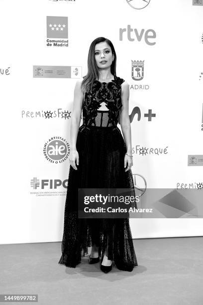 Anna Castillo attends the red carpet at the 28th Forque Awards at Palacio Municipal de IFEMA on December 17, 2022 in Madrid, Spain.