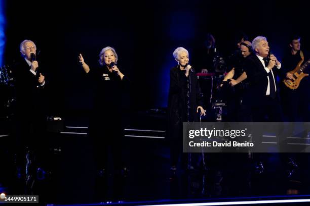 Iñaki Uranga, Estibaliz Uranga, Amaya Uranga and Carlos Zugiaga perform during the 28th Forque Awards at Ifema on December 17, 2022 in Madrid, Spain.