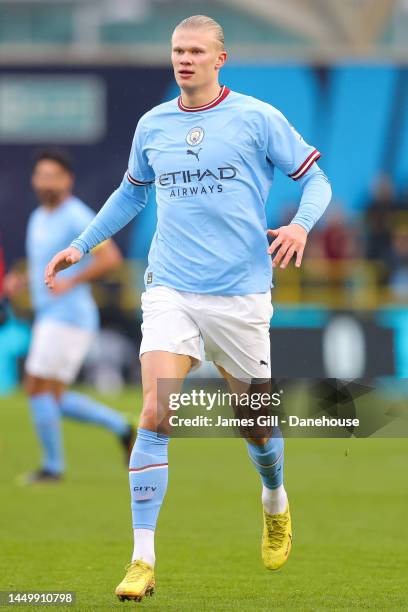 Erling Haaland of Manchester City during the friendly match between Manchester City and Girona at Manchester City Academy Stadium on December 17,...