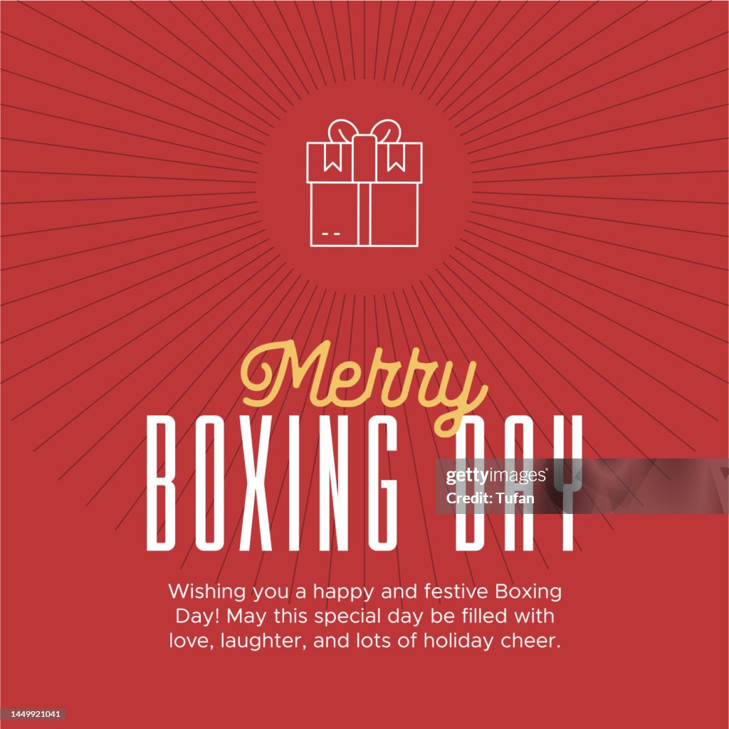Merry Boxing Day Celebration Design - Festive Boxing Day Greeting Card and Happy Boxing Day Banner