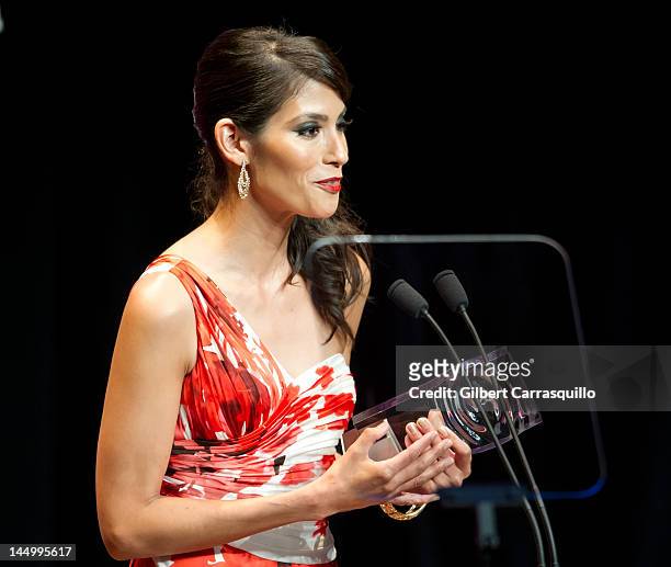 Diana Lopez speaks onstage at the 40th annual Fifi awards at Alice Tully Hall, Lincoln Center on May 21, 2012 in New York City.