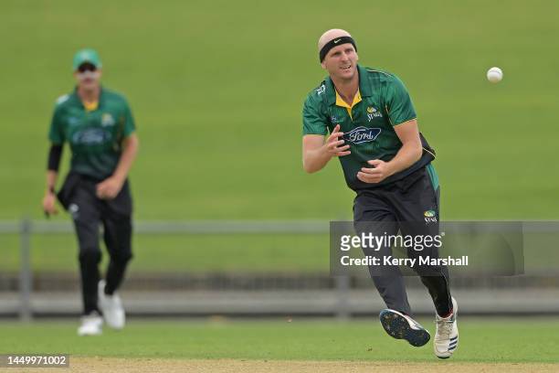 Seth Rance of the Central Stags in action during the Ford Trophy match between the Central Stags and Wellington Firebirds at McLean Park, on December...